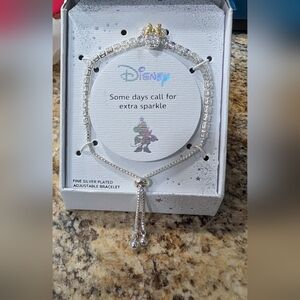 Disney Minnie Mouse fine silver-plated adjustable bolo/tennis bracelet.